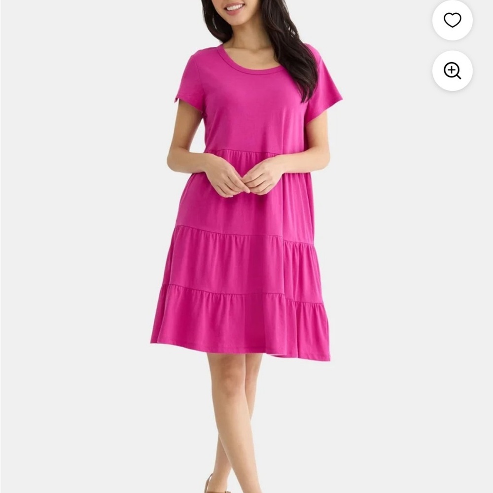 Time and Tru Pink Tiered Dress Size Large